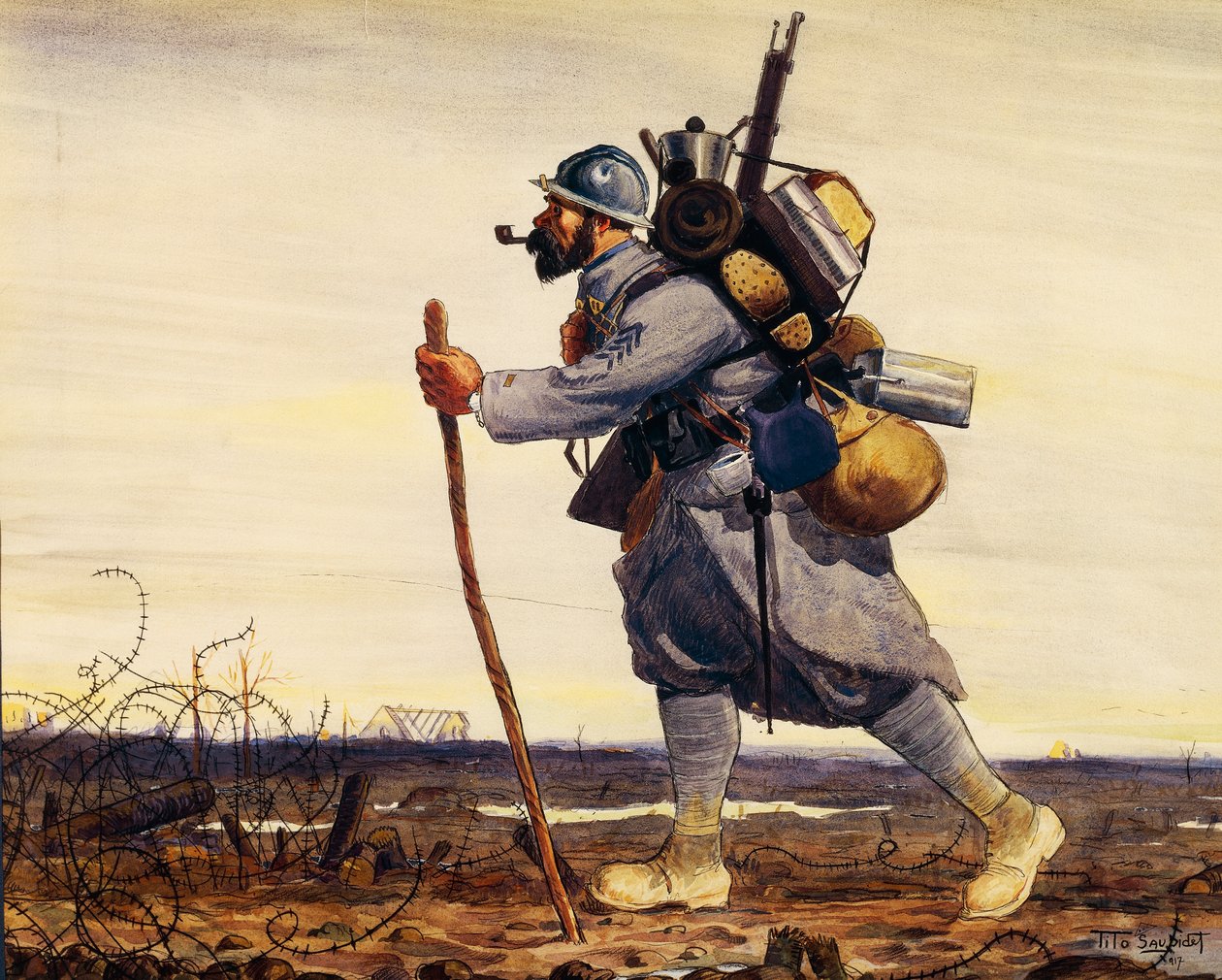 Francouzský poilu (voják) z Velké války od Tito Saubidet