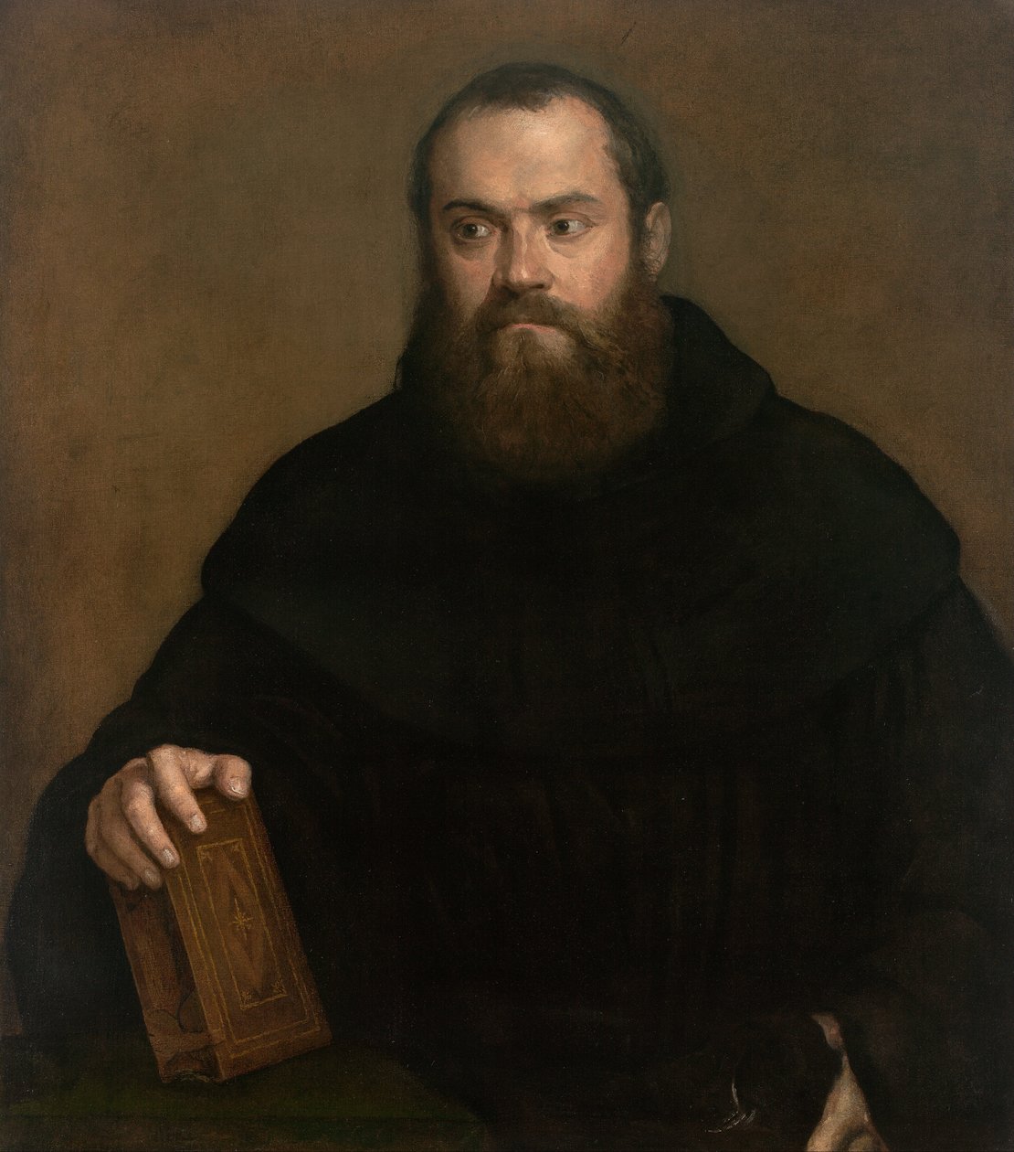 Mnich s knihou od Tiziano Vecelli