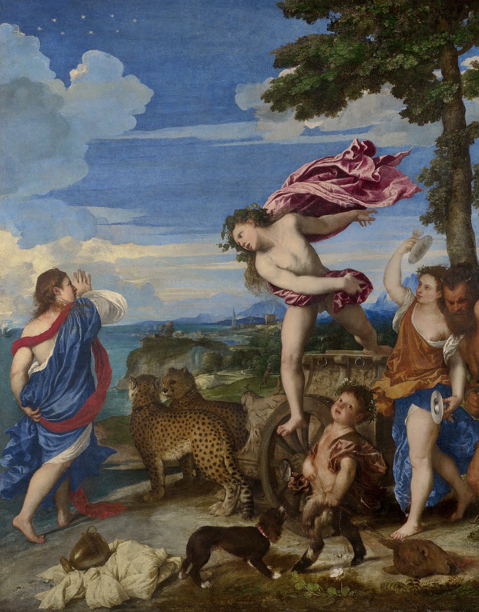 Bacchus a Ariadne, 1520-23 (před restaurováním) (detail 273110) od Tiziano Vecelli