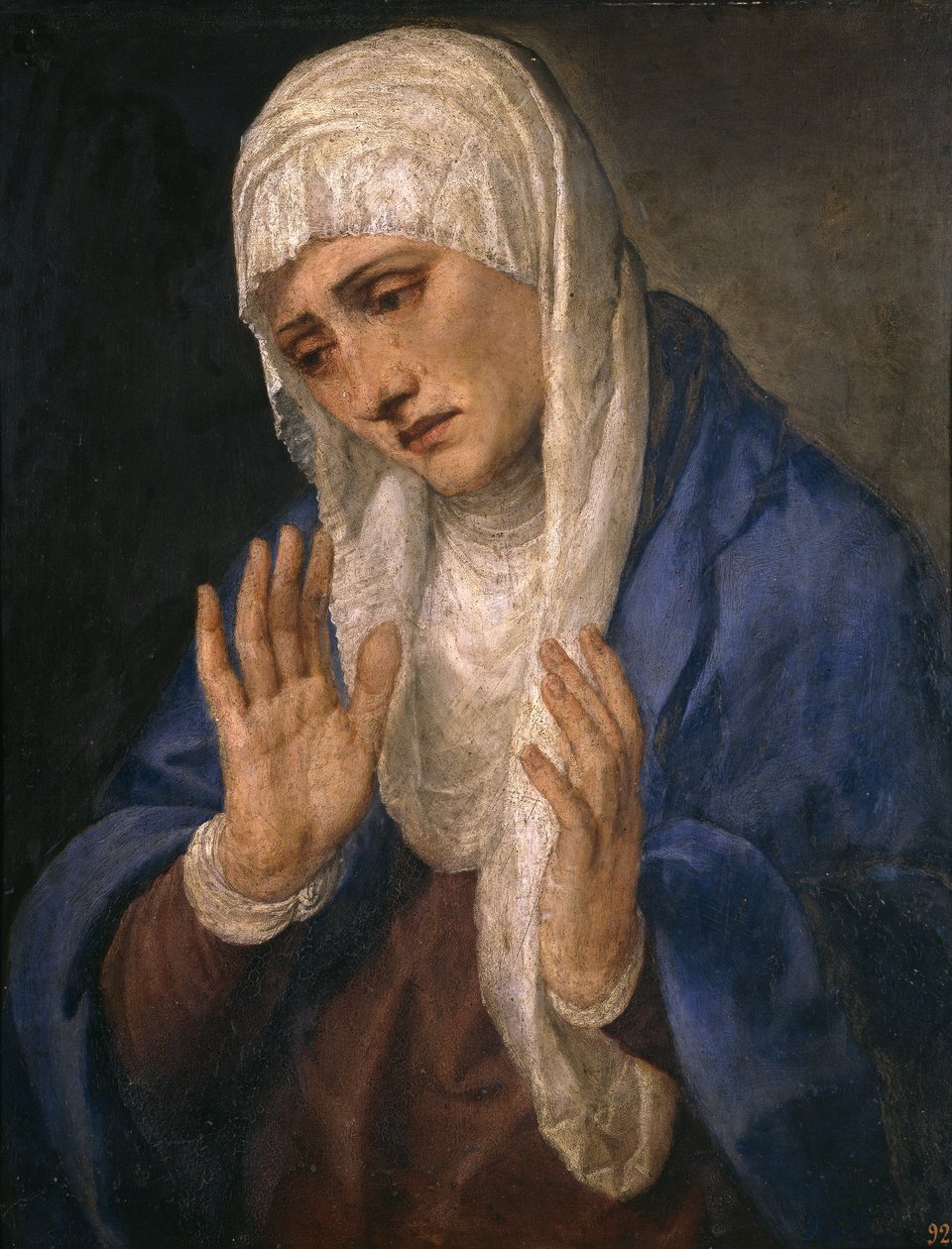 Mater Dolorosa s otevřenýma rukama od Tiziano Vecelli
