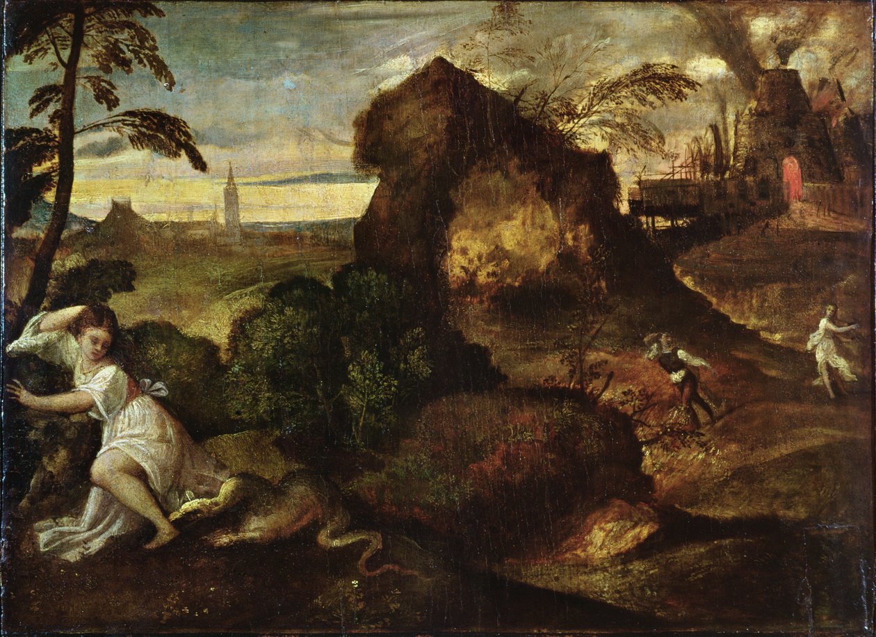 Orfeus a Eurydika od Tiziano Vecelli