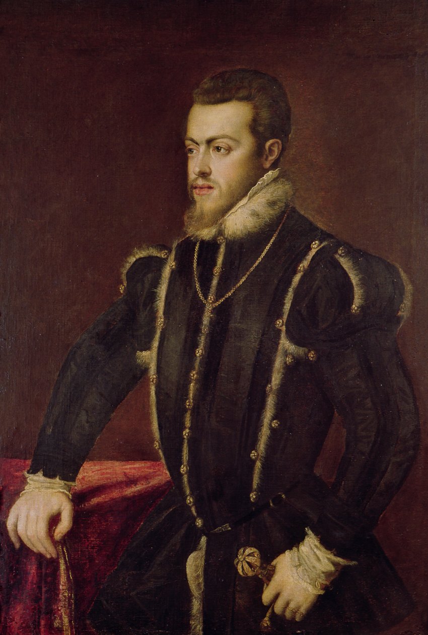 Portrét Filipa II. (1527-98) Španělska od Tiziano Vecelli