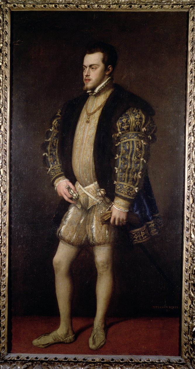 Portrét Filipa II. (1527-98) Španělska od Tiziano Vecelli