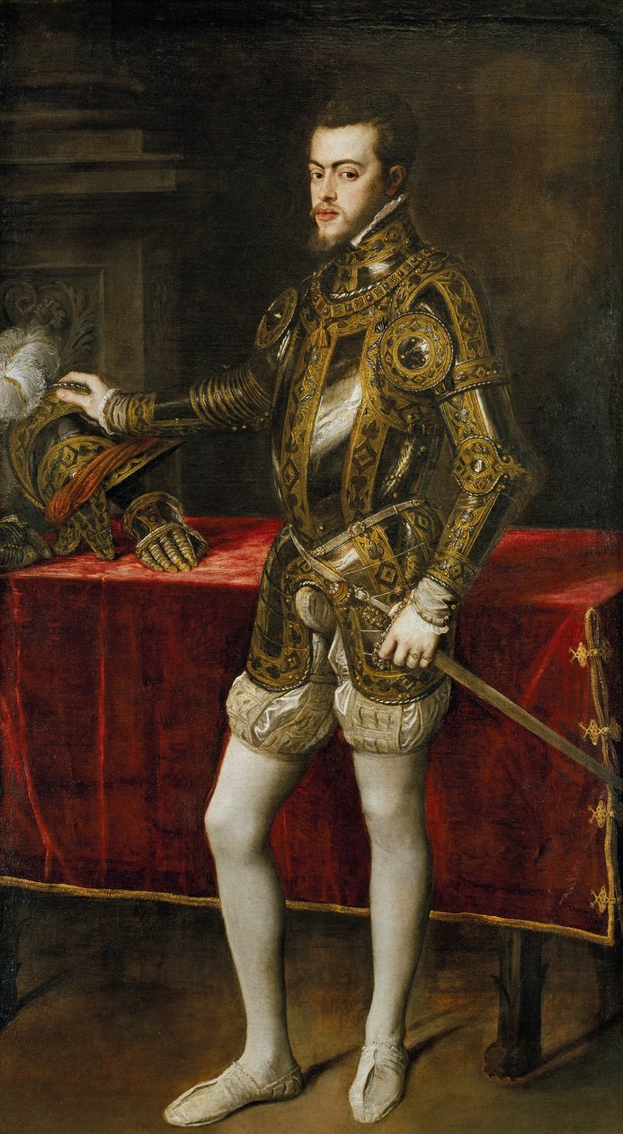 Portrét Filipa II Španělska od Tiziano Vecelli