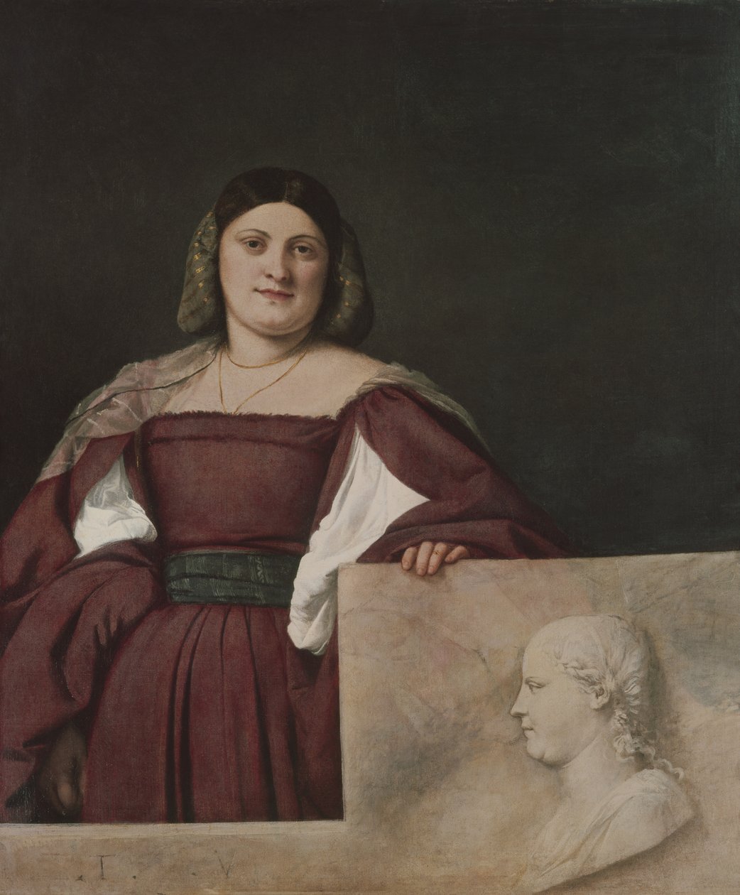 Portrét dámy (La Schiavona), kolem 1510-12 od Tiziano Vecelli