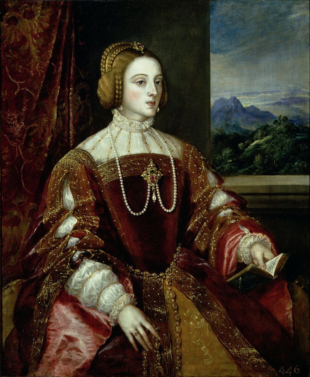 Portrét portugalské císařovny Isabely, 1548 od Tiziano Vecelli