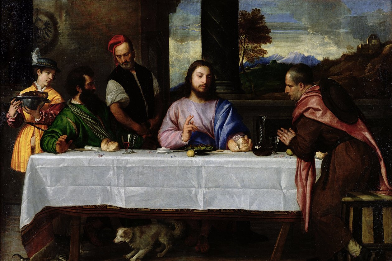 Večeře v Emauzích, kolem roku 1535 od Tiziano Vecelli