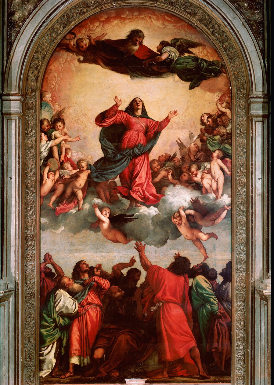 Obraz Nanebevzetí od Tiziana Vecellia s názvem Tizian (1485-1576) od Tiziano Vecelli