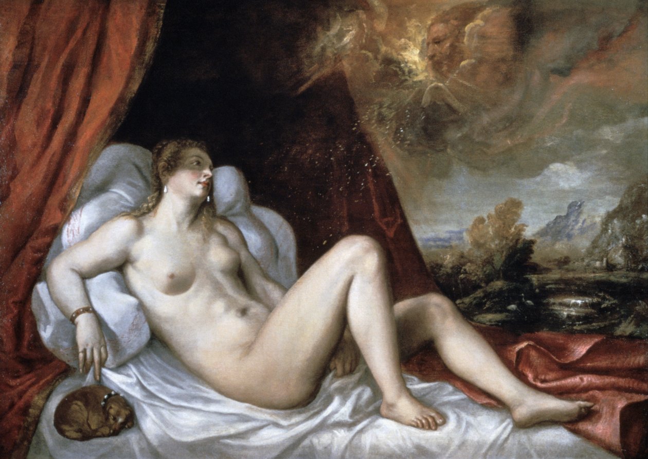 Danae, 16. století od Tiziano Vecelli