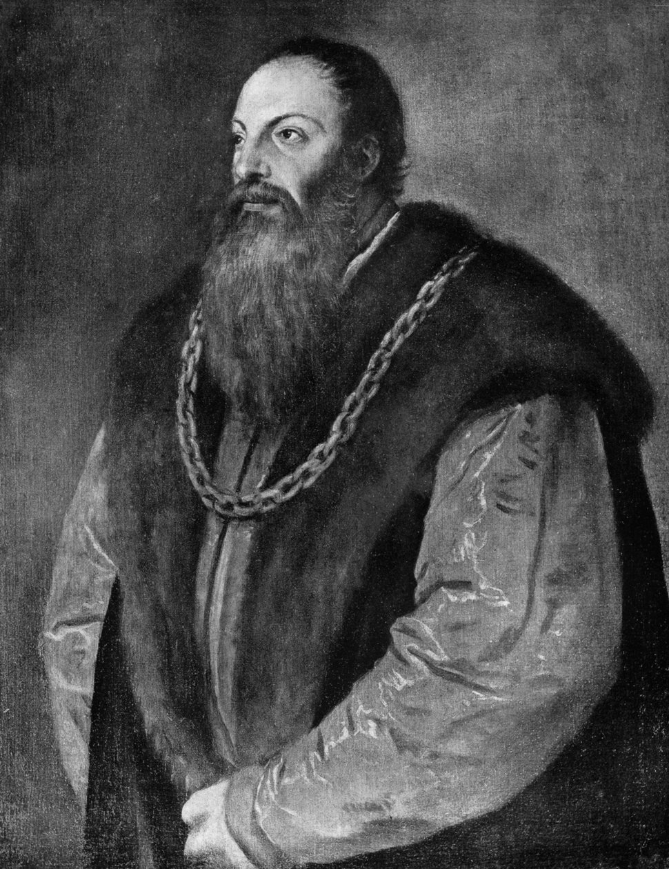 Pietro Aretino, italský autor, dramatik, básník a satirik, c1548-1551 1912. od Tiziano Vecelli