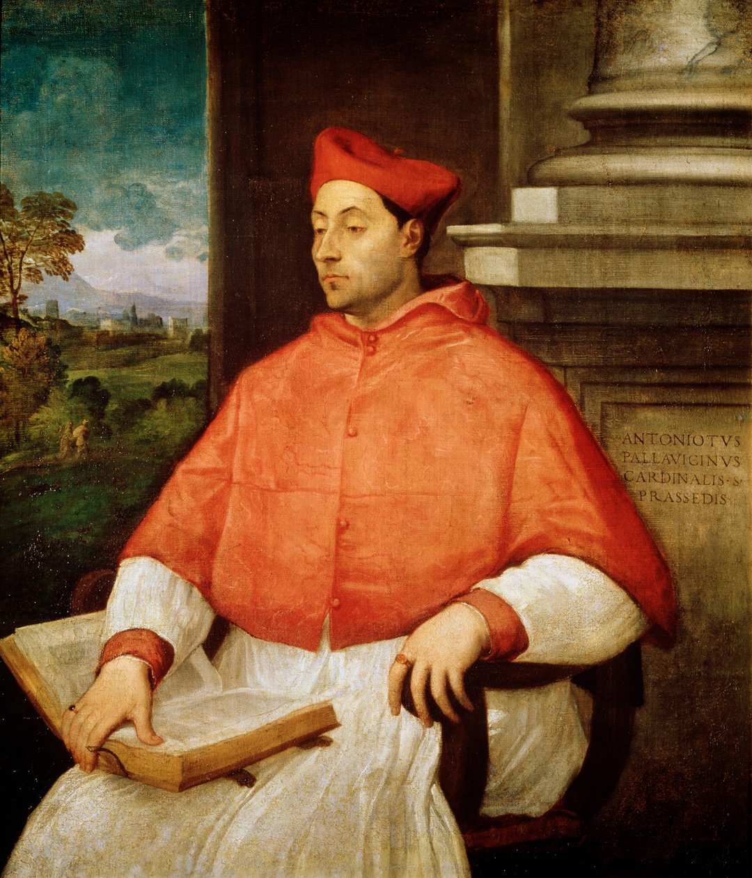 Portrét kardinála Antonia Pallaviciniho, 1441-1507 od Tiziano Vecelli