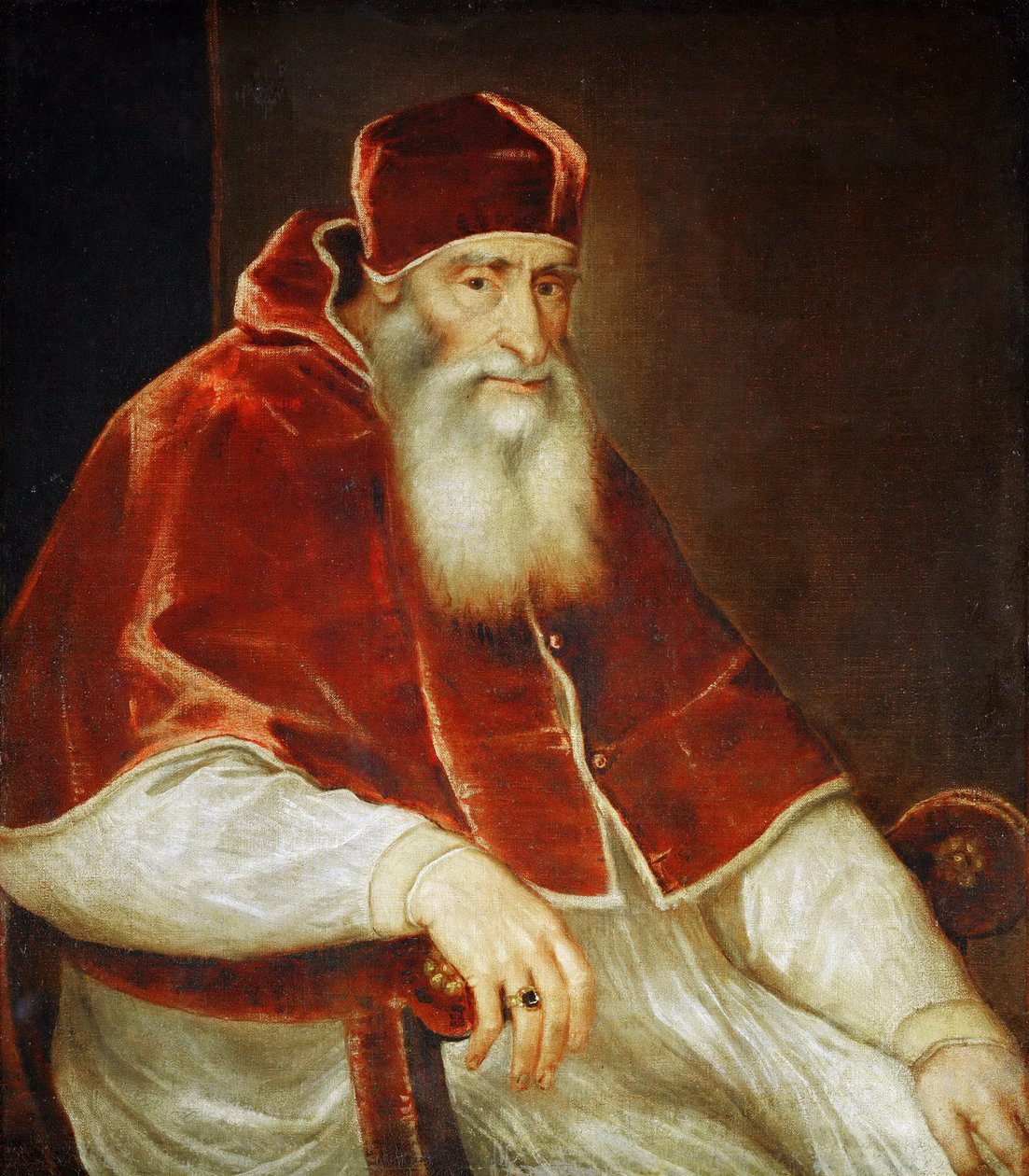 Portrét papeže Pavla III Farnese, 1543 od Tiziano Vecelli