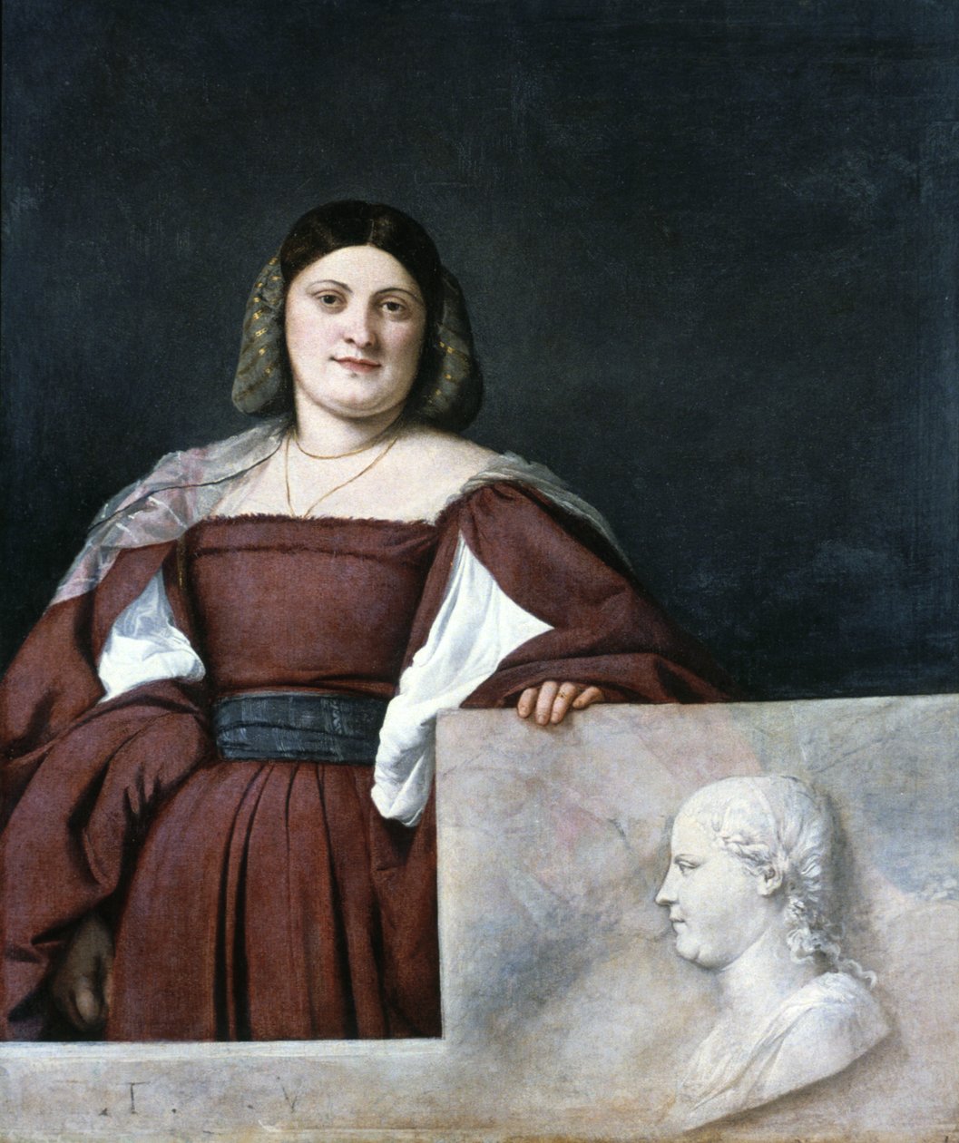 Portrét dámy, La Schiavona Dalmatská žena, c1510-1512 od Tiziano Vecelli