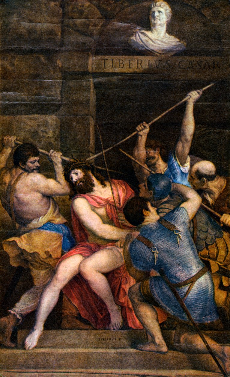 Korunování trním, c1542, 1937 od Tiziano Vecelli