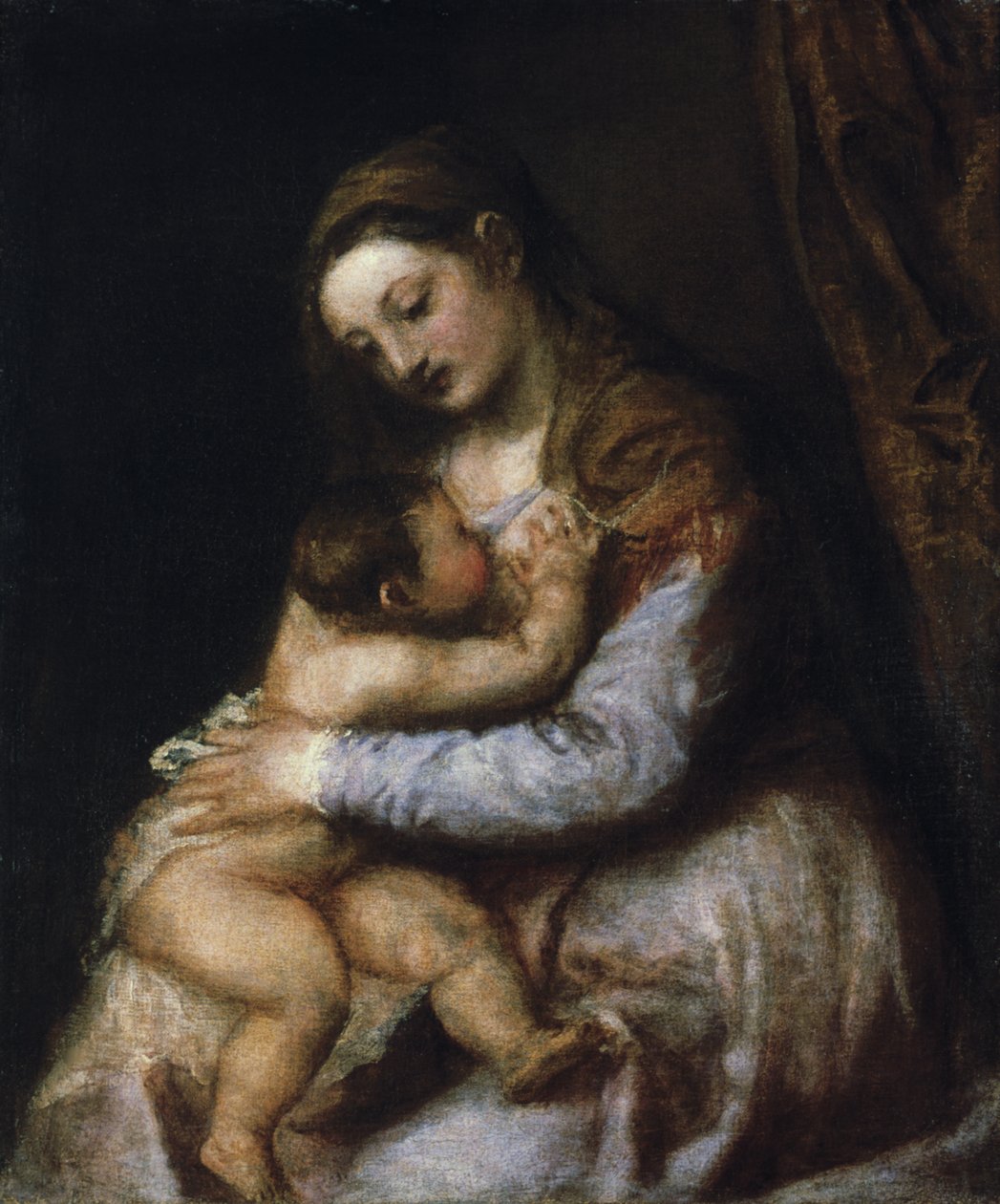 Panna a dítě, c1570-1576 od Tiziano Vecelli
