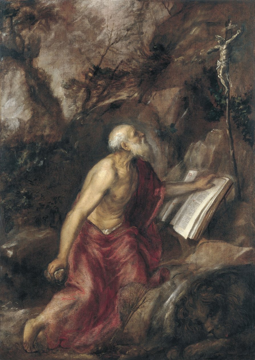 Kajícný svatý Jeroným od Tiziano Vecelli