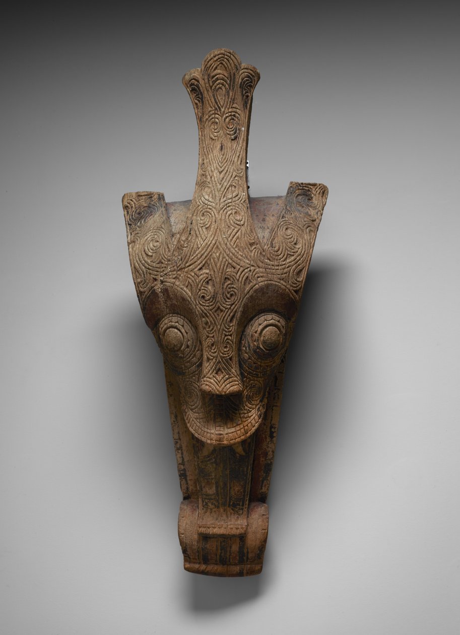Ozdoba fasády domu představující singa, cca 1875-1900 (dřevo) od Toba Batak Culture