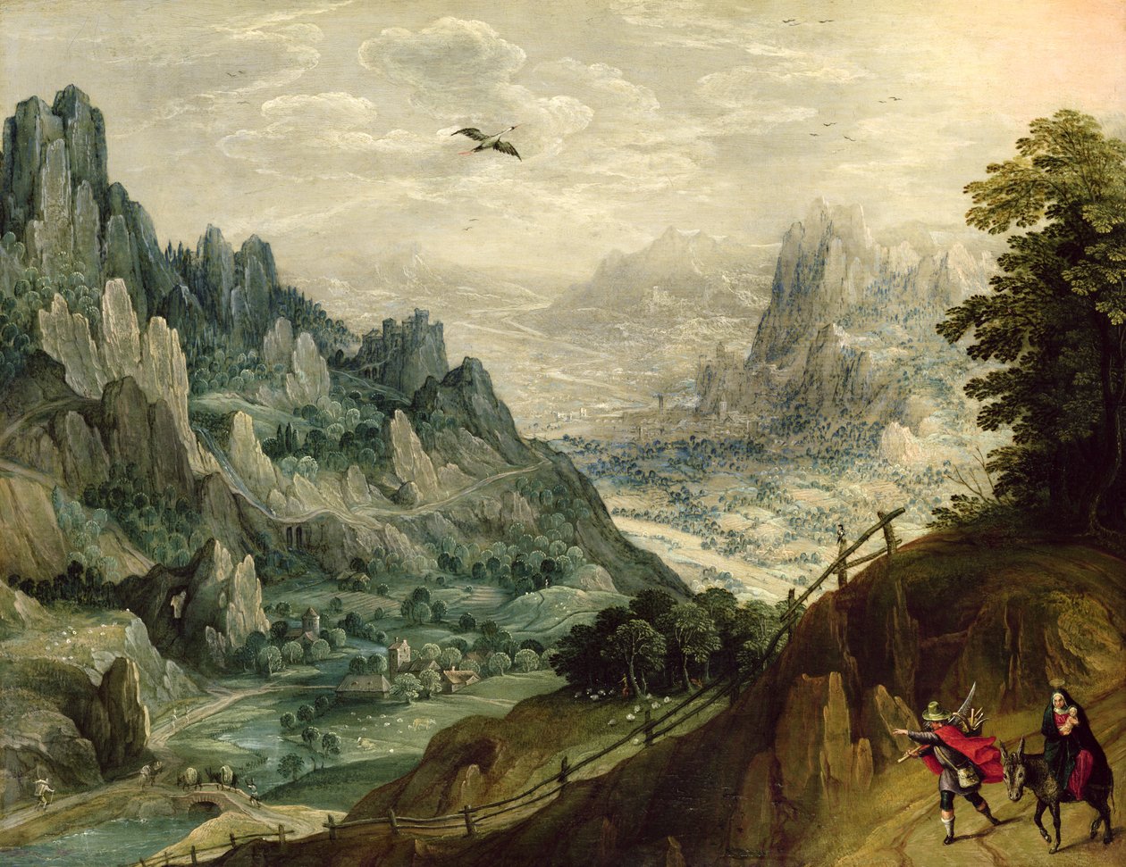 Útěk do Egypta, c.1598-1623 od Tobias Verhaecht