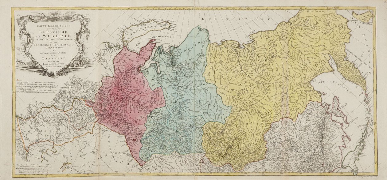 Mapa ruské říše od Tobias Conrad Lotter