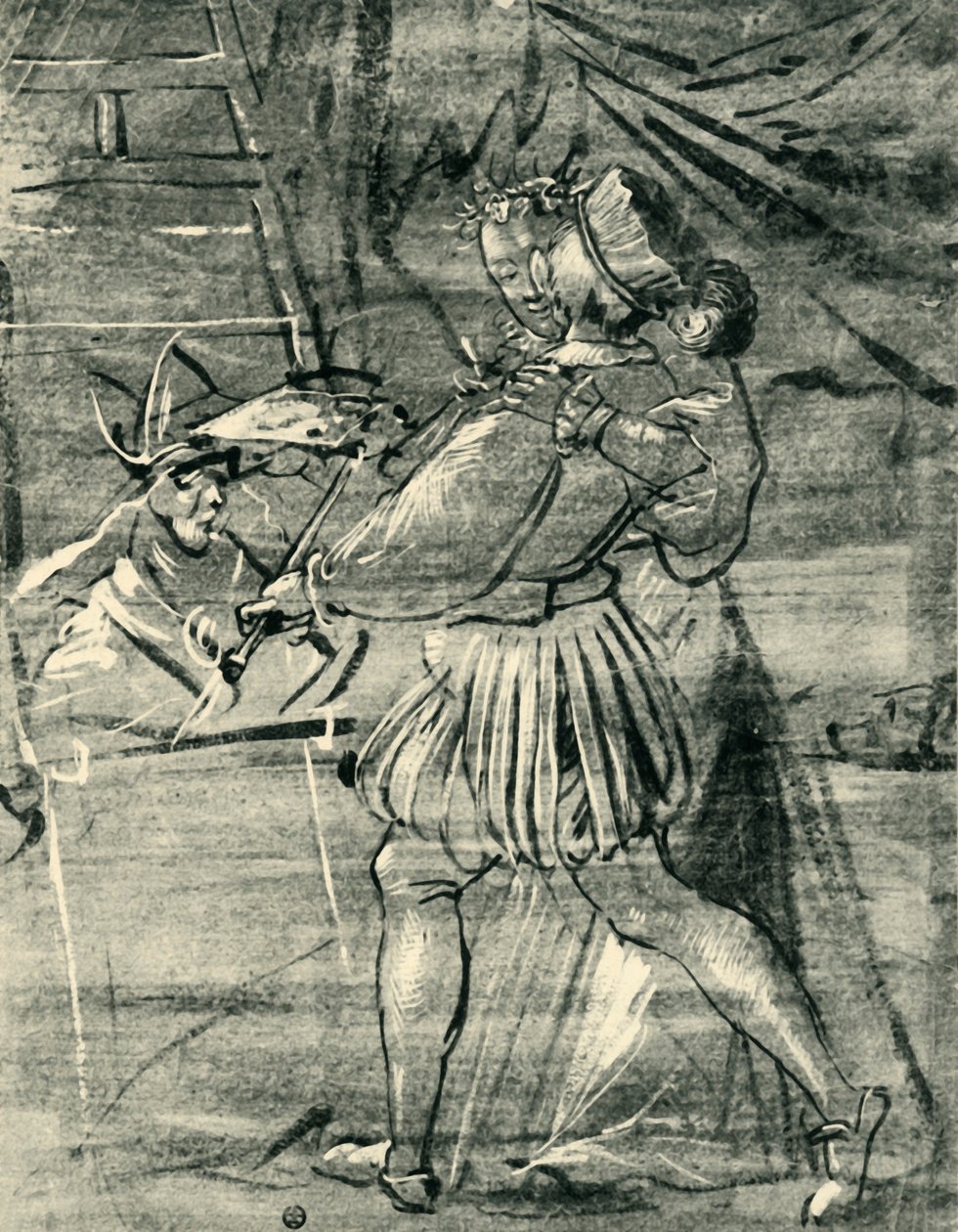 Umělec s mladou ženou před stojanem, 1580, 1943. od Tobias Stimmer