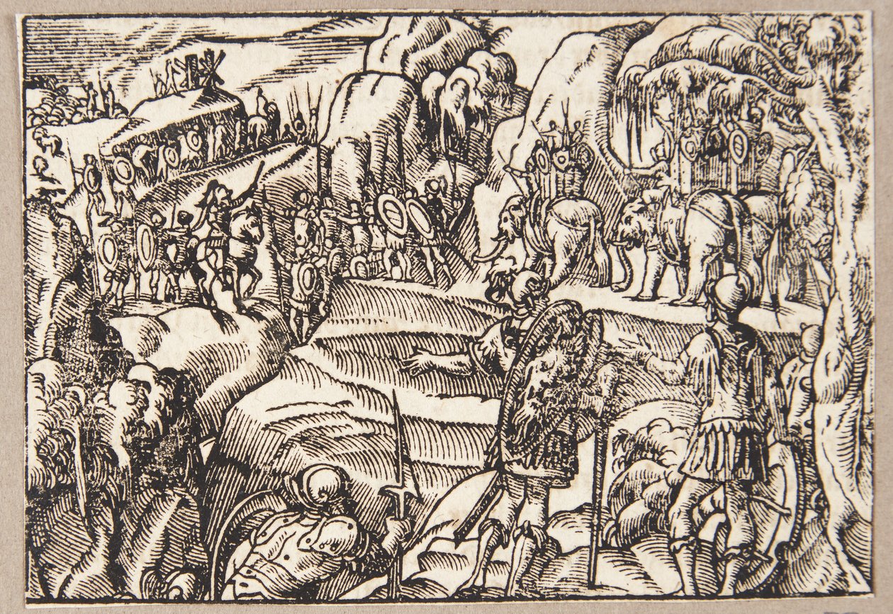 Hannibalova cesta přes Alpy od Tobias Stimmer
