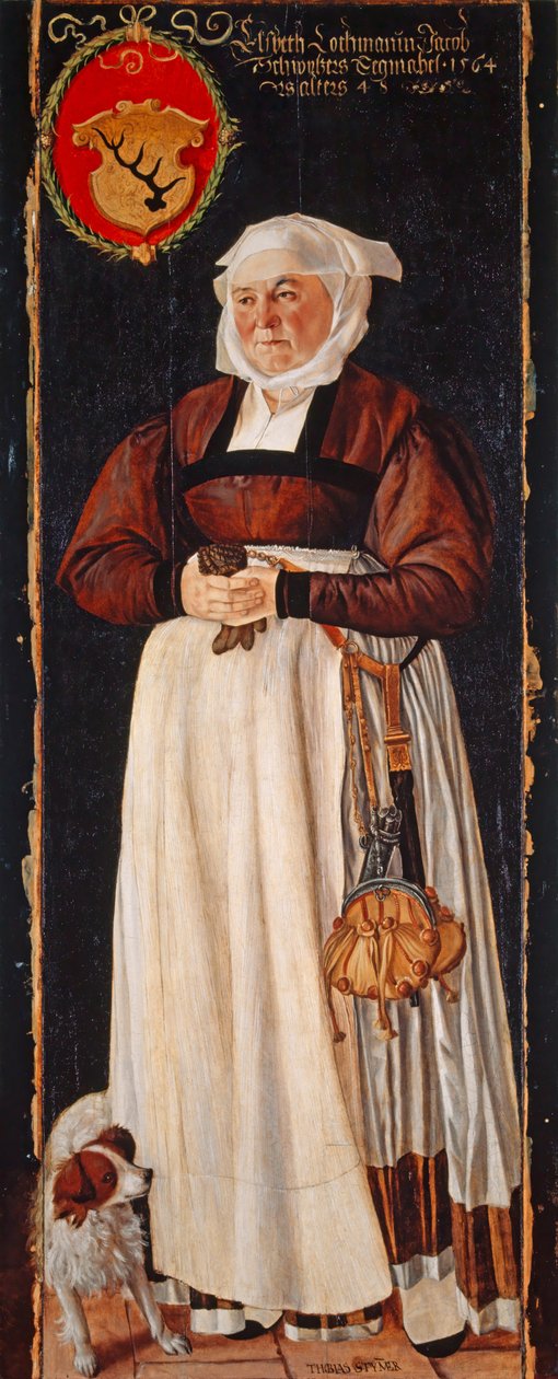 Portrét Eslbeth Lochmannové, manželky Jacoba Schwytzera, 1564 od Tobias Stimmer