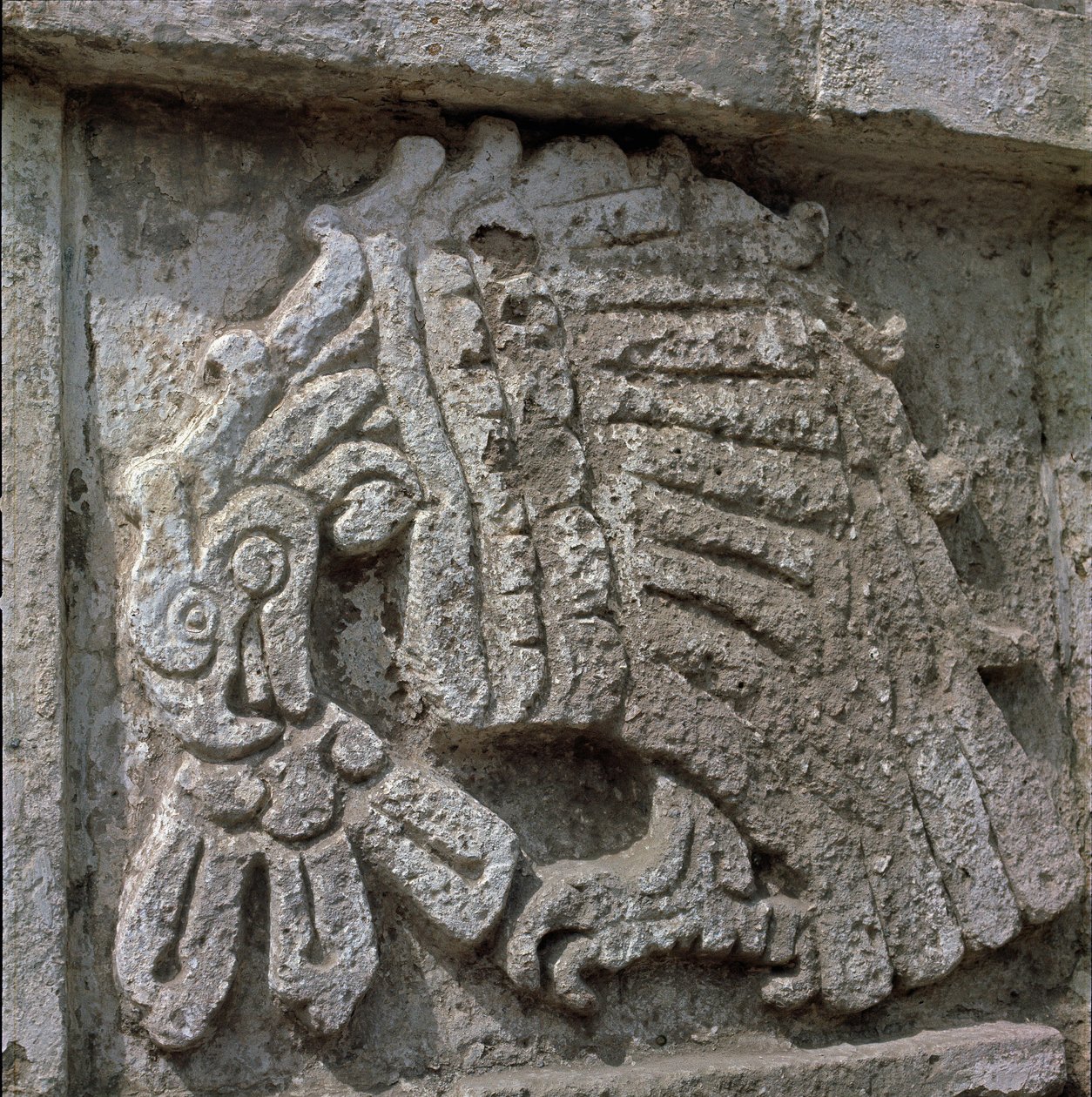 Reliéf orla, Quetzalcoatlův chrám od Toltec Toltec