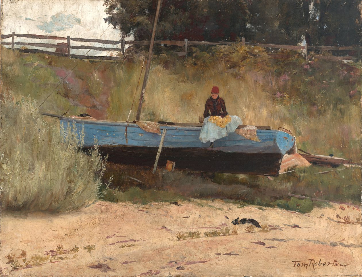 Loď na pláži, Queenscliff. od Tom Roberts