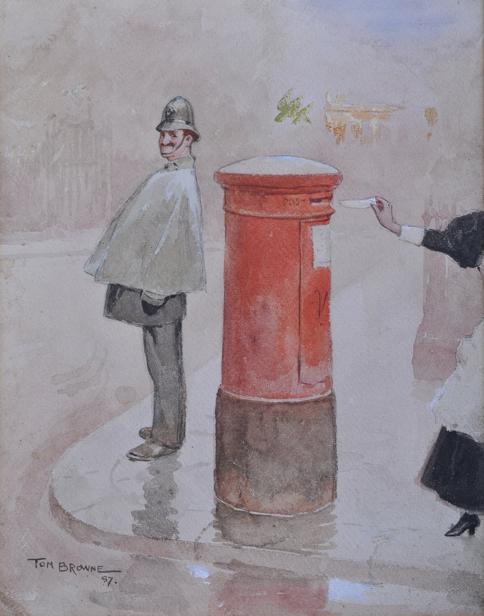 Billet-mignon, 1897 (tužka a wc na papíře) od Tom Browne
