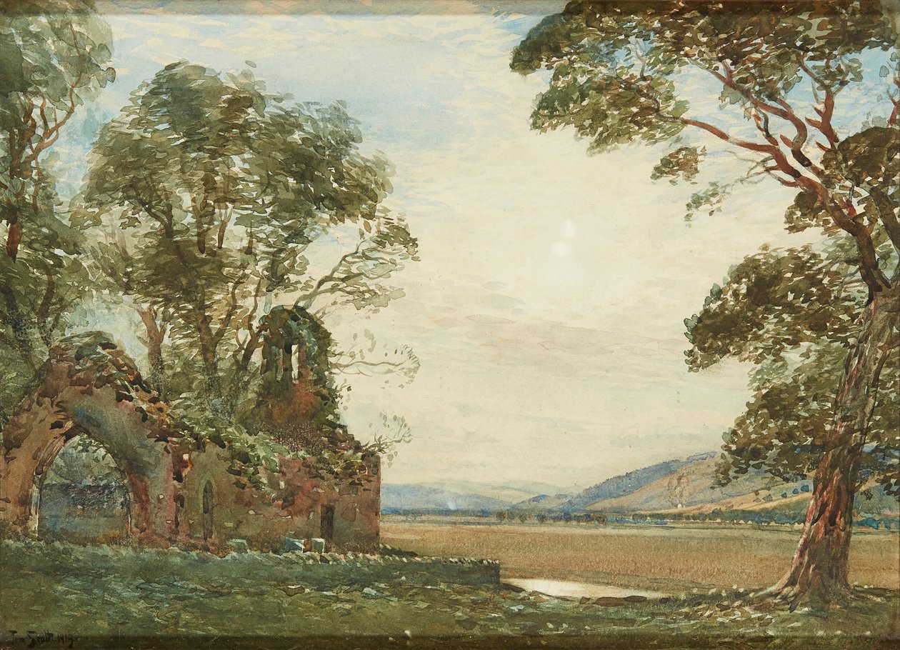 Stará kaple, Carse of Gowrie (akvarel) od Tom Scott