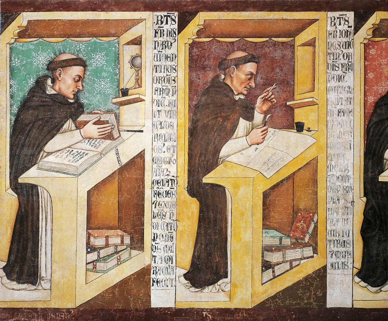 Bratr Isnardo z Vicenzy, autor Tommaso da Modena (asi 1325 nebo 1326-1379), freska, biskupský seminář, kapitula dominikánů, Treviso od Tomaso da (late 15th century) Modena