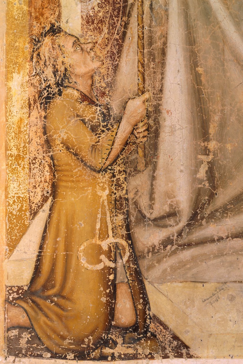 Zobrazení dárců, detail ze St Romuald, od Tommaso da Modena (1326-1379), freska, kostel San Nicolo, Treviso od Tomaso da (late 15th century) Modena