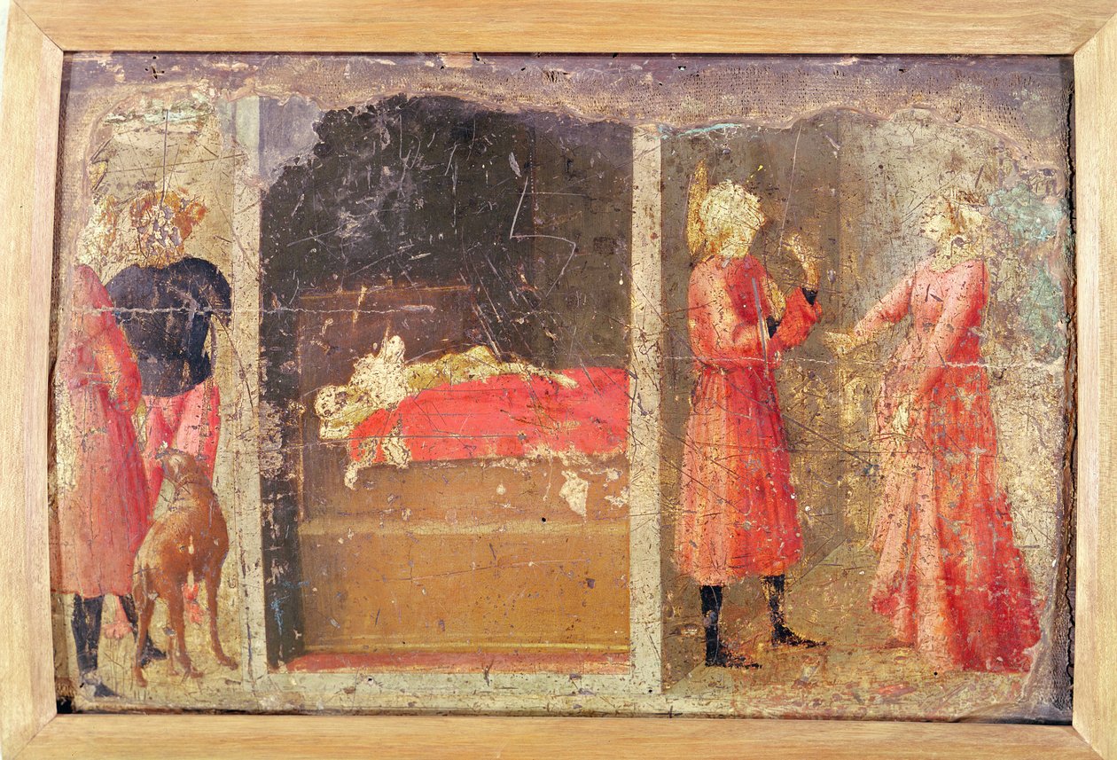 Příběh sv. Juliána špitálního (tempera na panelu) od Tommaso Masaccio