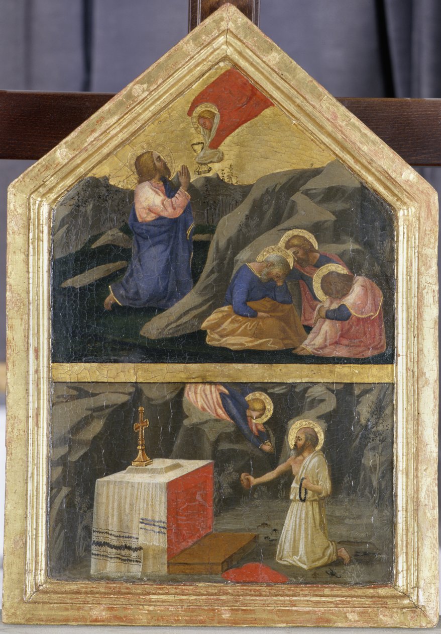 Kristus v Getsemanské zahradě a sv. Jeroným (tempera na topolovém dřevě) od Tommaso Masaccio