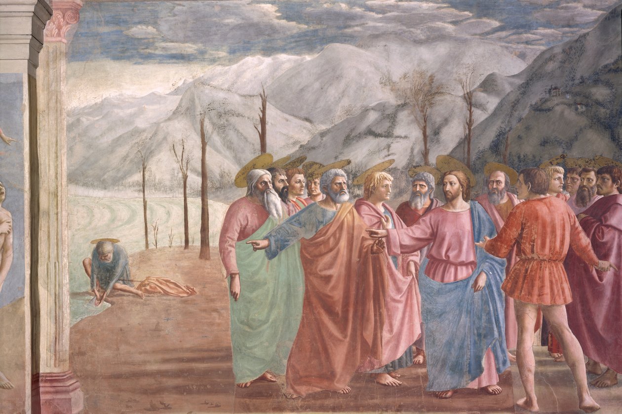 The Tribute Money, from Brancacci Chapel, c.1426 (detail of 31642) od Tommaso Masaccio
