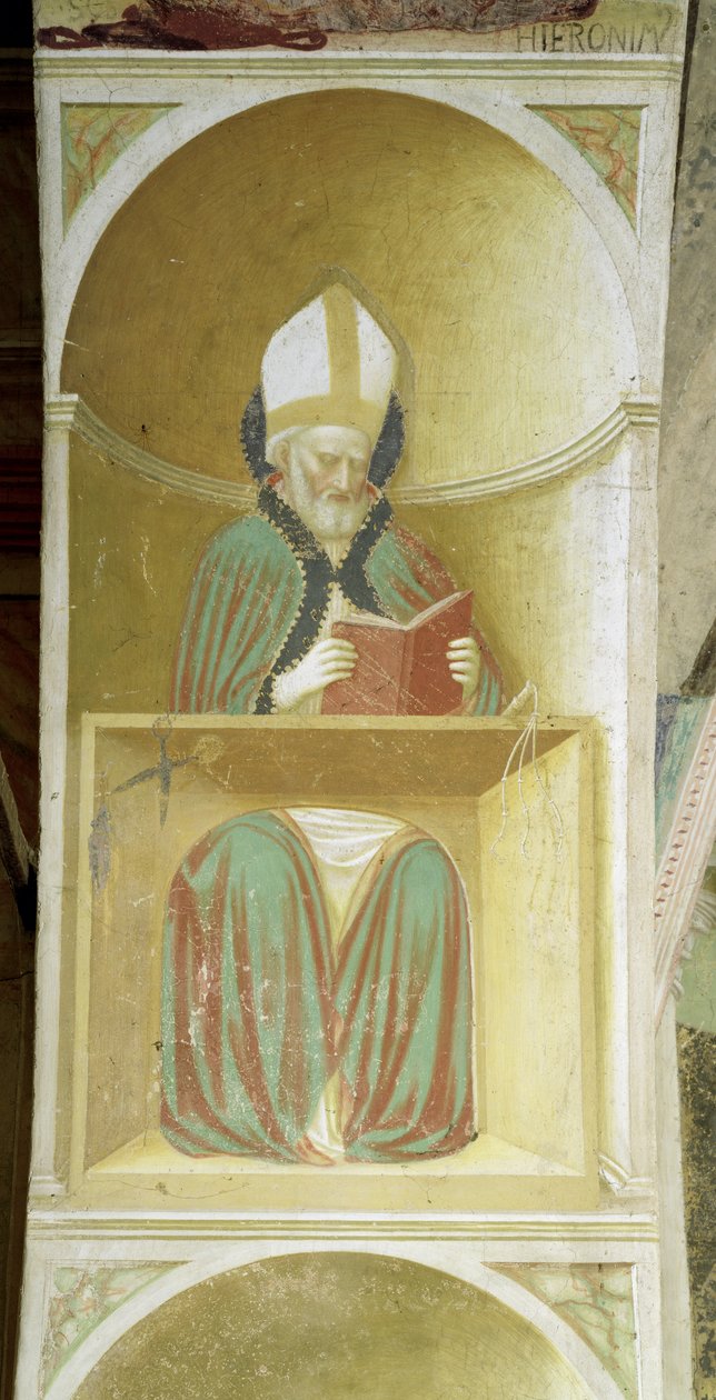 Svatý Ambrož z Milána (asi 340-397) z intrados apsidy od Tommaso Masolino da Panicale