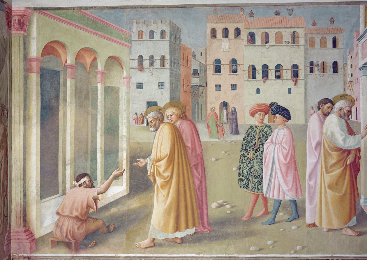 Svatý Petr uzdravuje mrzáka, kolem roku 1427 (detail 57195) od Tommaso Masolino da Panicale