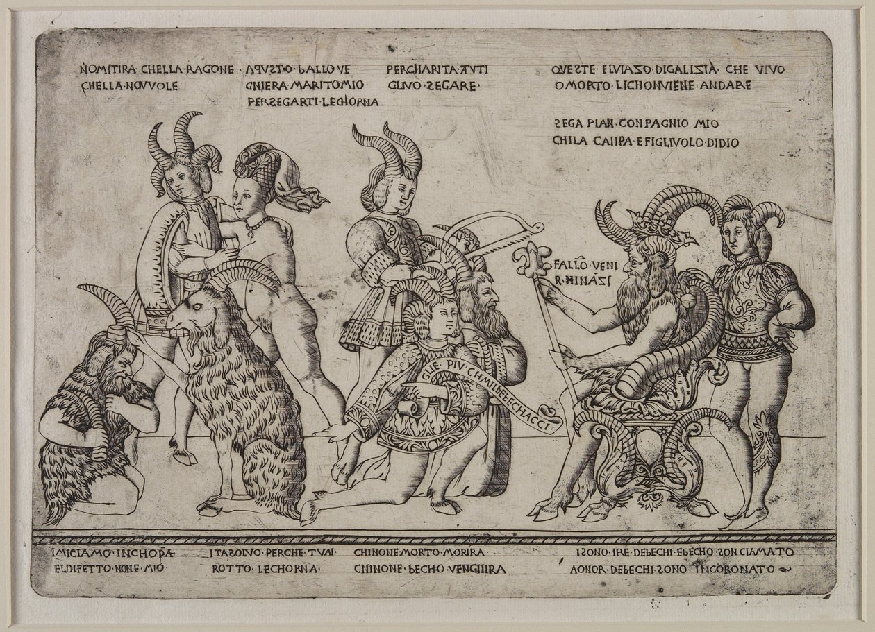Král koz: Satira na paroháče, c.1460-64 od Tommaso di Antonio Finiguerra