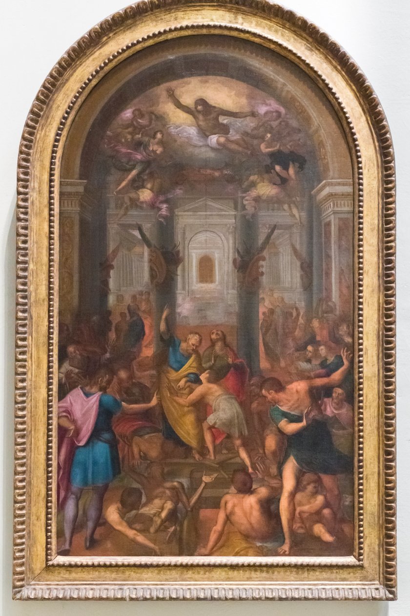 Zázrak stínu svatého Petra, asi 1530-1602 (malba) od Tommaso Laureti