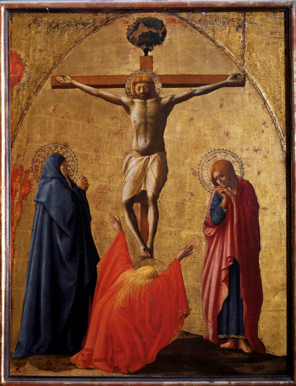 Ukřižování - tempera na panelu od Tommaso Masaccio