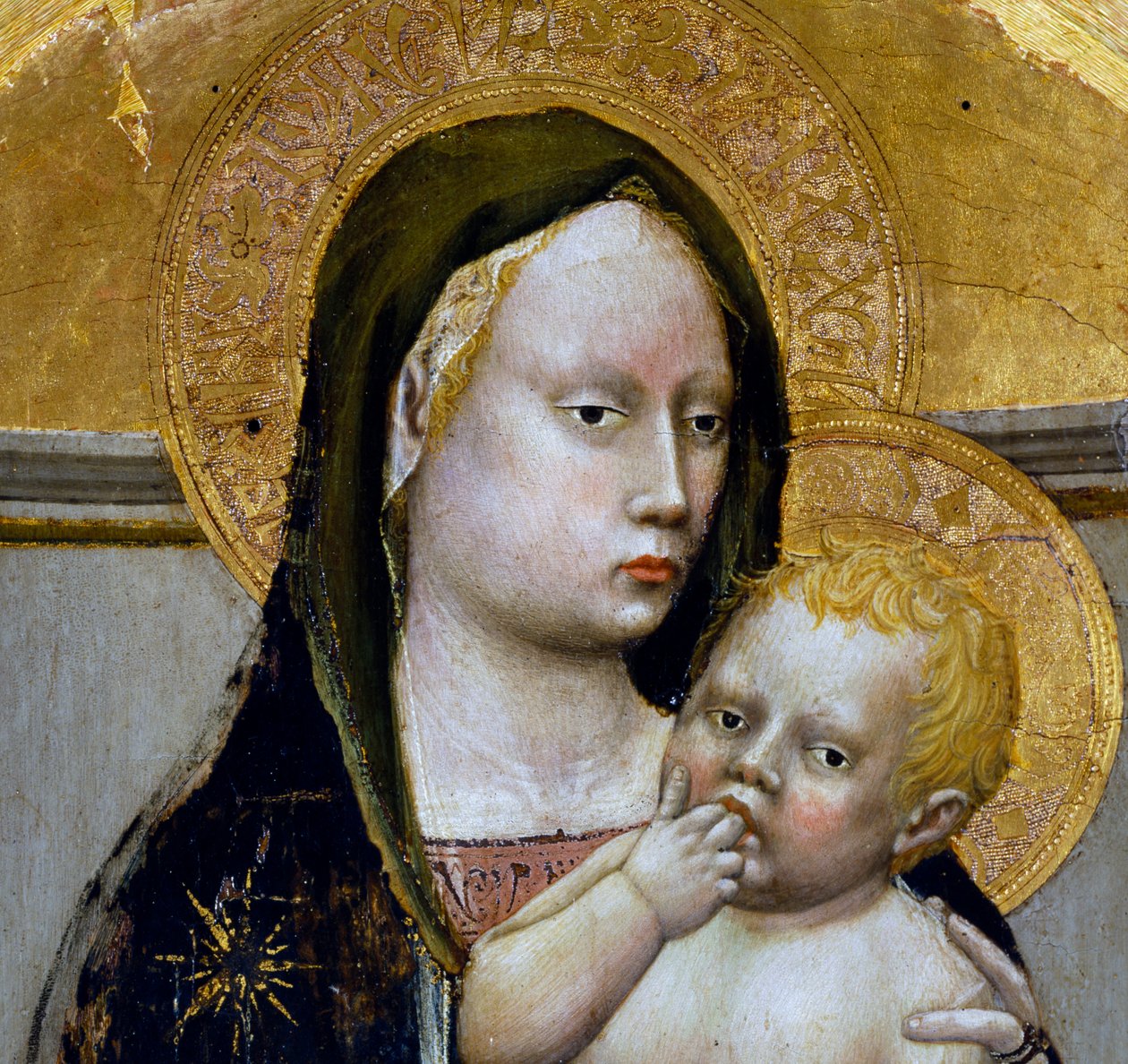 Madona s dítětem, detail z triptychu San Giovenale od Tommaso Masaccio