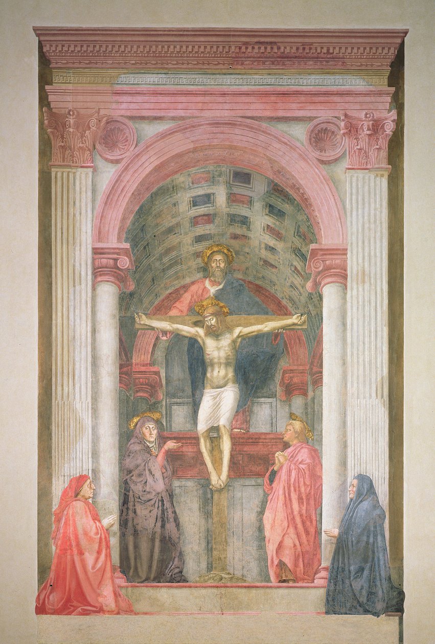 The Trinity, 1427-28 (po restaurování) (detail) od Tommaso Masaccio