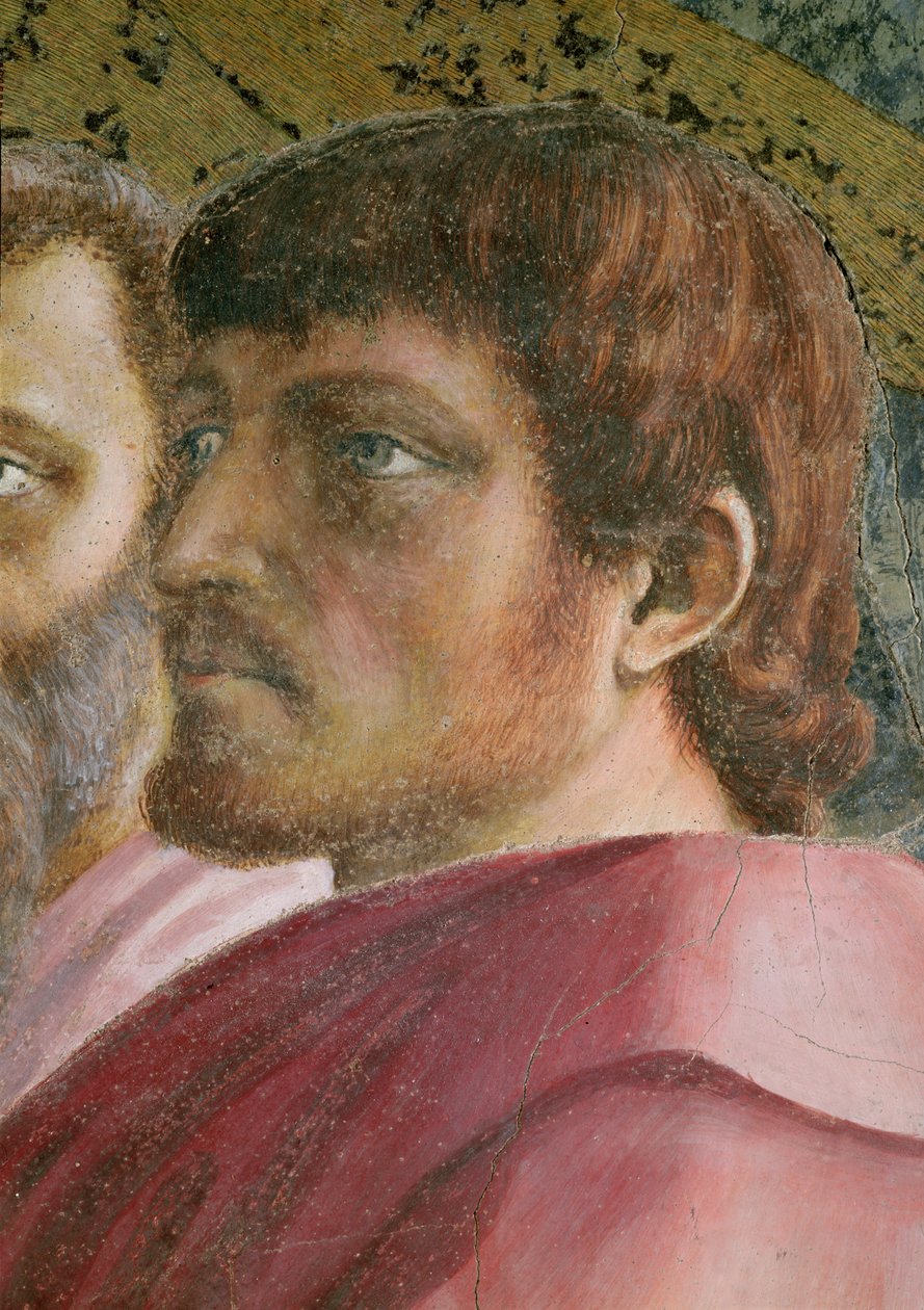 Daňový peníz Hlava apoštola - detail fresky 31642 z roku 1427 od Tommaso Masaccio