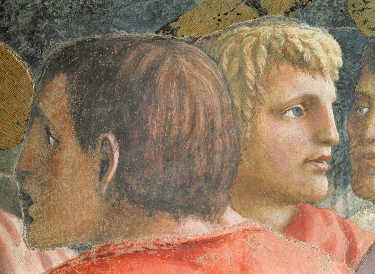 Peníze na daň výběrčí daní a apoštol - detail fresky 31642 z roku 1427 od Tommaso Masaccio