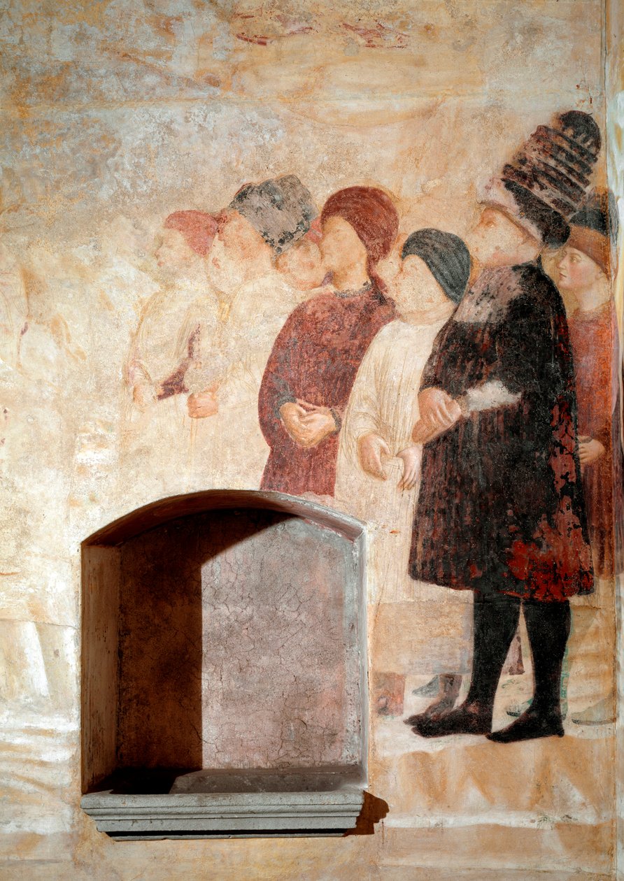 Epizoda ze života svatého Jana Křtitele: skupina mužů - od Tommaso Masolino da Panicale