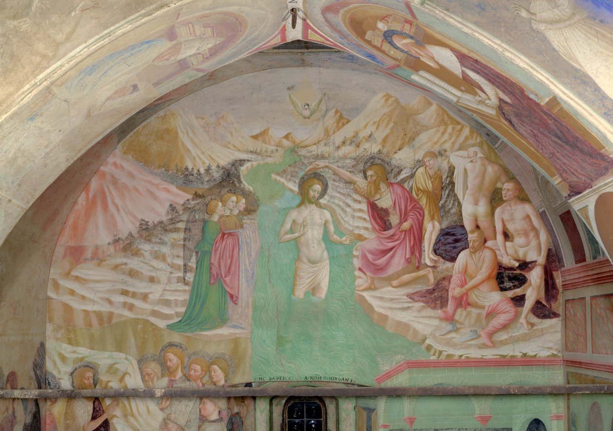 Křest Kristův, z cyklu života sv. Jana Křtitele od Tommaso Masolino da Panicale