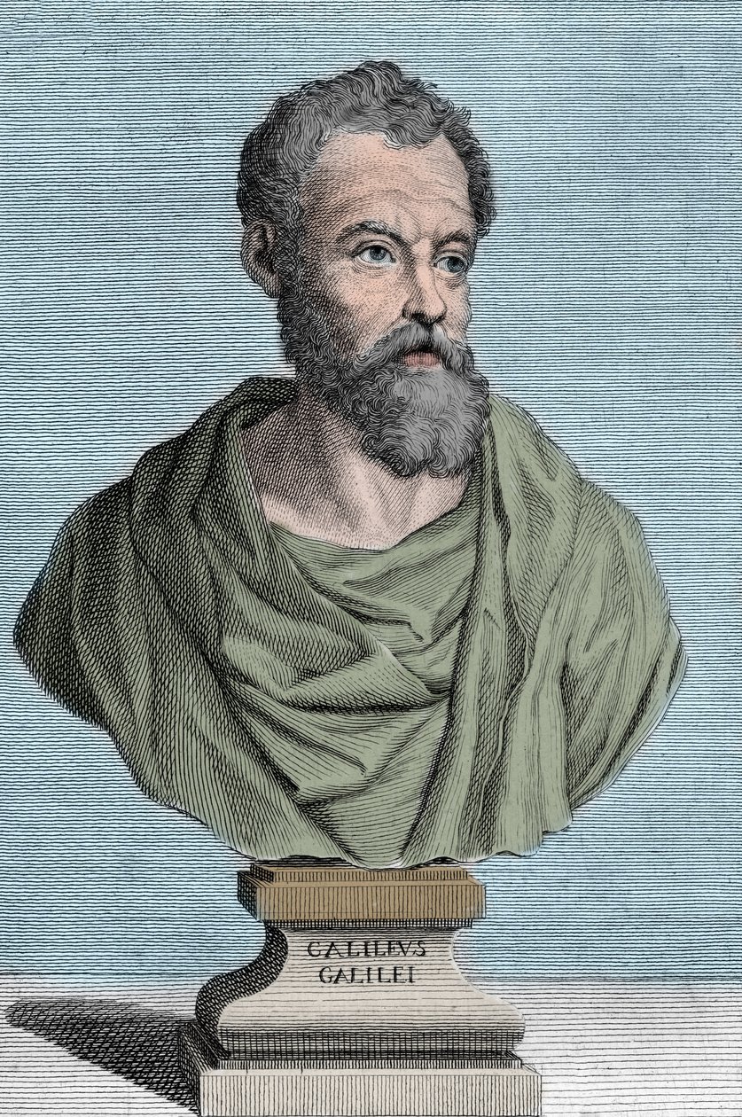 Portrét Galileo Galilei dit Galilee, italský astronom (1564-1642), rytina Tommaso Piroli (1752-1824), soukromá sbírka od Tommaso Piroli