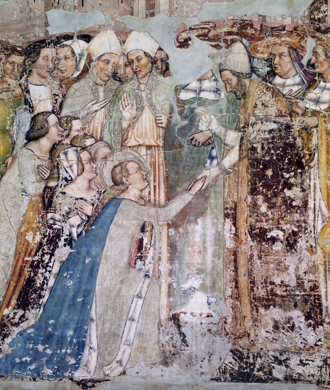 Příjezd svaté Uršuly do Říma, detail z cyklu Příběhy svaté Uršuly od Tommaso da Modena