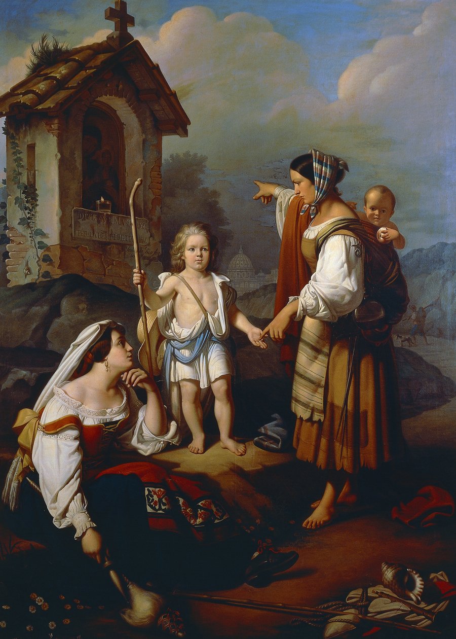 Gypsy předpovídá Felice Peretti, budoucí Sixtus V, papežství (olej na plátně) od Tommaso de Vivo