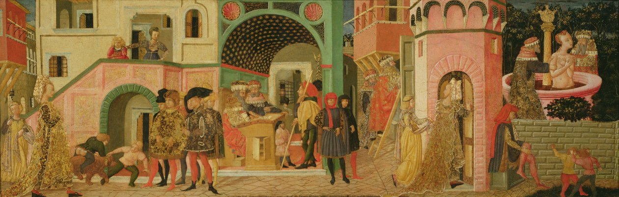 The Story of Susanna, přední panel svatební truhly, cca 1450 (tempera na panelu) od Giovanni di Ser Giovanni